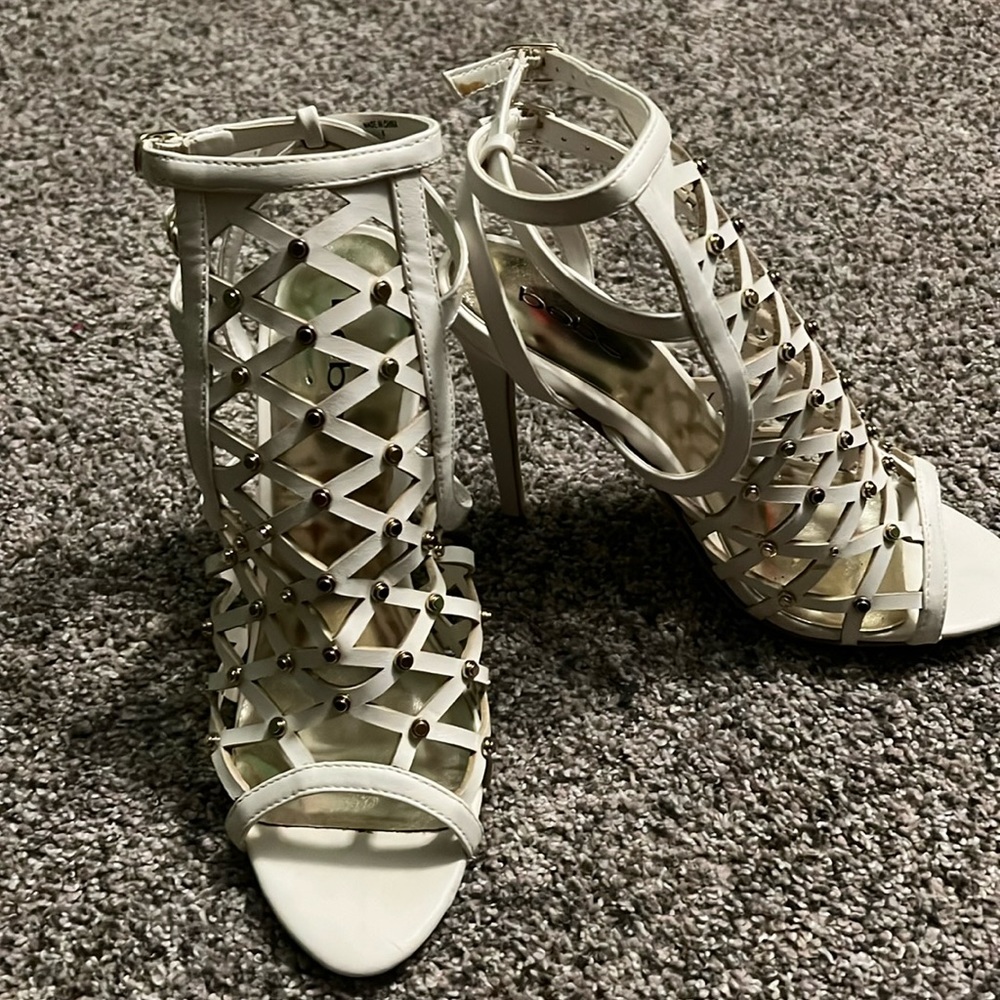 Bebe cream and good strappy sandals - size 8